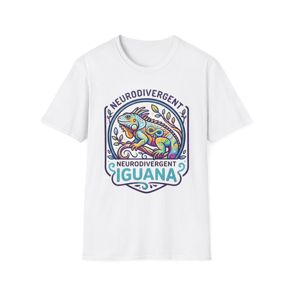 Neurodivergent Iguana T-Shirt — Colorful Pride Design for Neurodiversity Awareness
