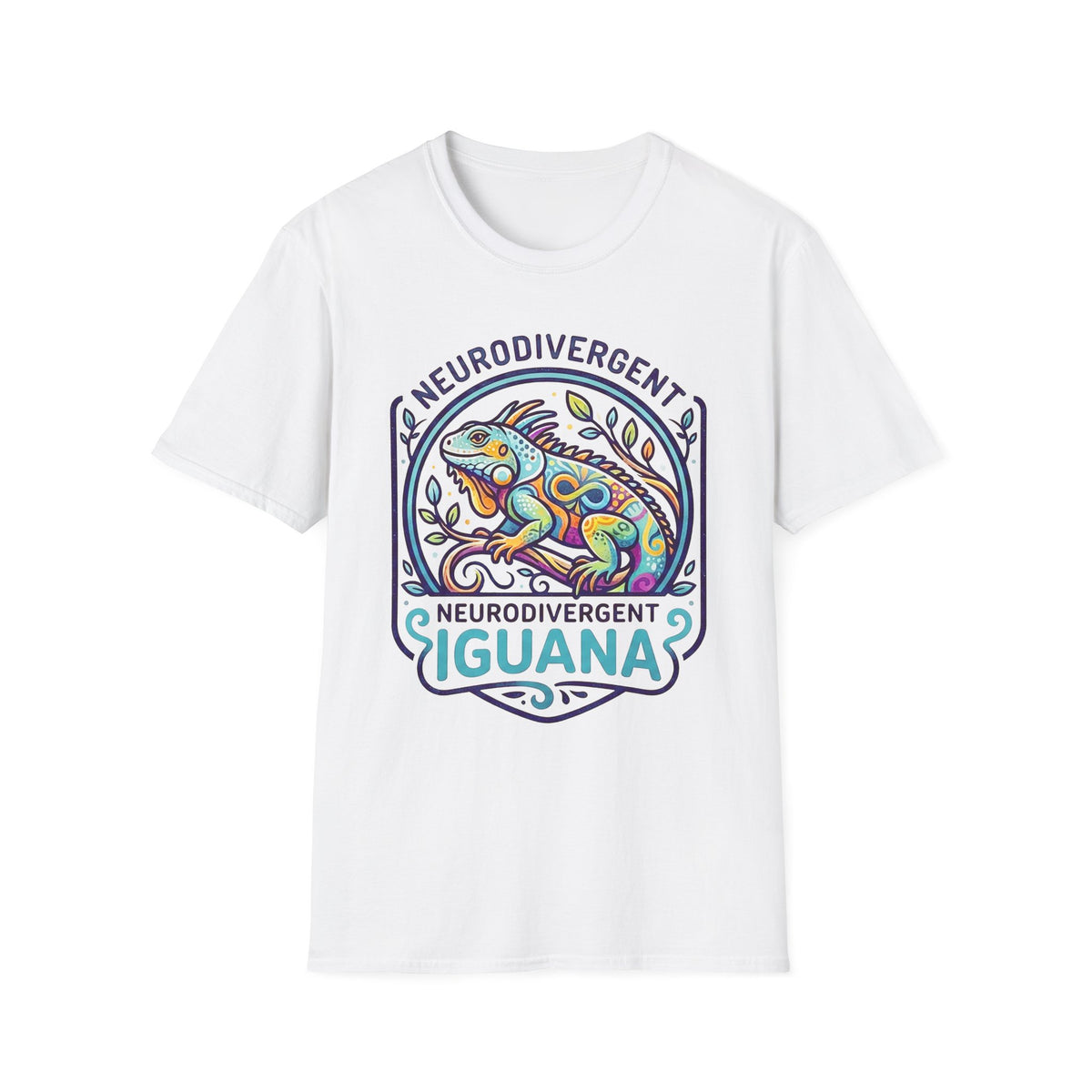Neurodivergent Iguana T-Shirt — Colorful Pride Design for Neurodiversity Awareness