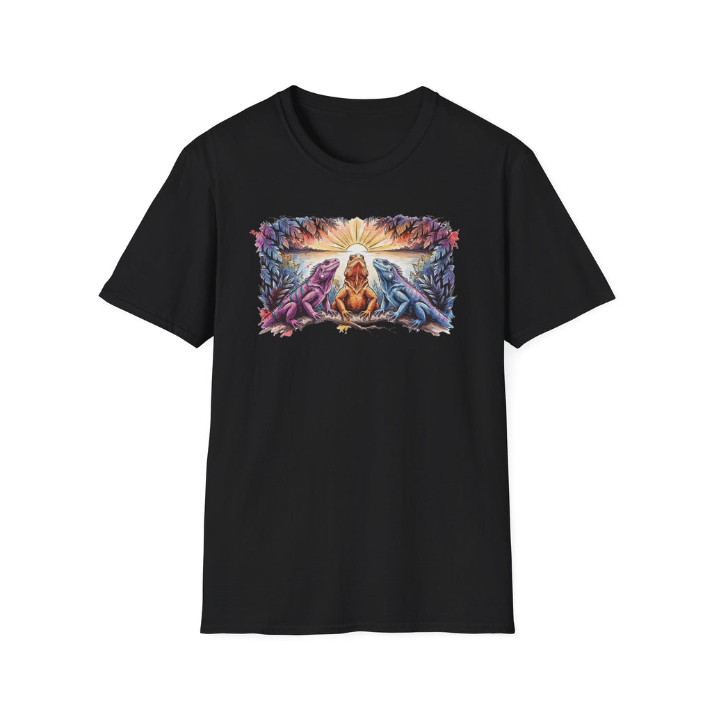 Tres iguanas T-Shirt — Sunrise Tribal Animal Harmony Tee