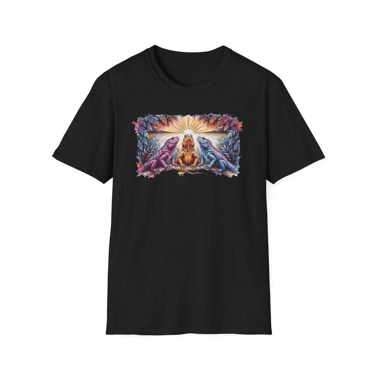 Tres iguanas T-Shirt — Sunrise Tribal Animal Harmony Tee