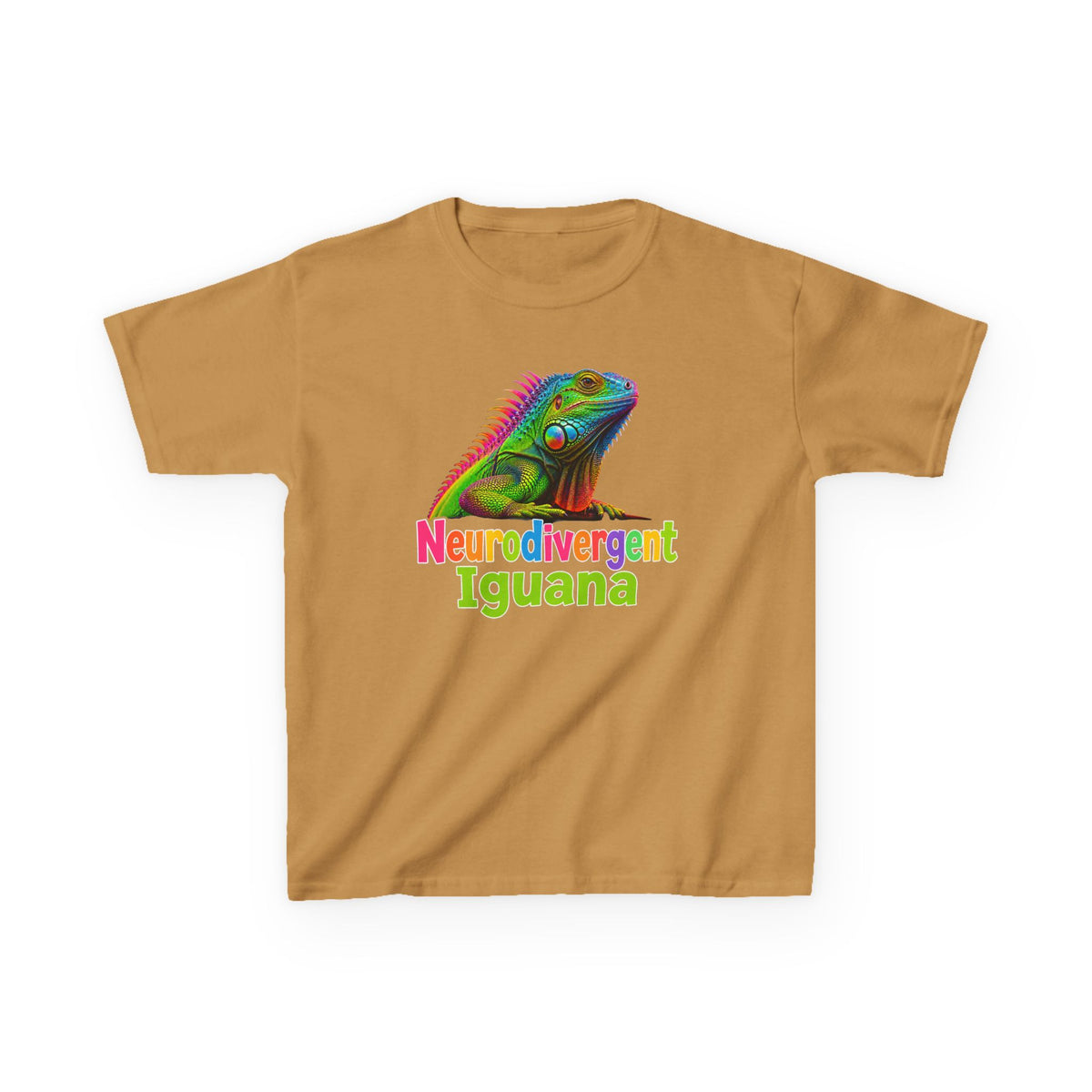 Kids T‑Shirt — Colorful "Neurodivergent Iguana" Graphic Tee