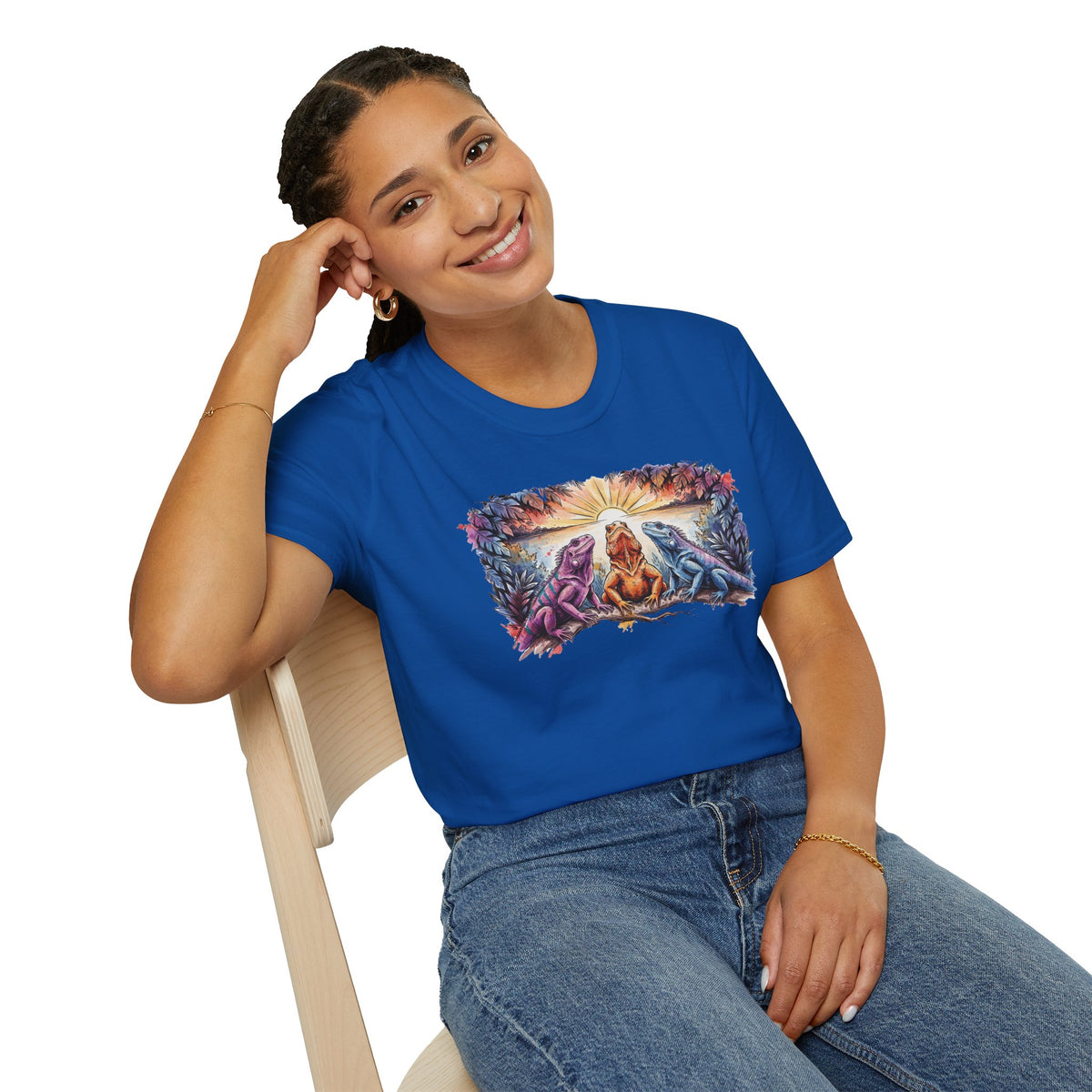 Tres iguanas T-Shirt — Sunrise Tribal Animal Harmony Tee