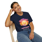 Clarity Please T-Shirt — Retro Sunset Lightbulb "Say What You Actually Mean" Graphic Tee