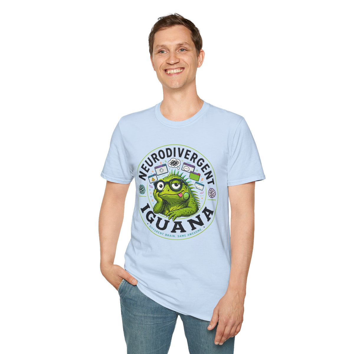 Neurodivergent Iguana T-Shirt — Cute Pride Neurodiversity Tee