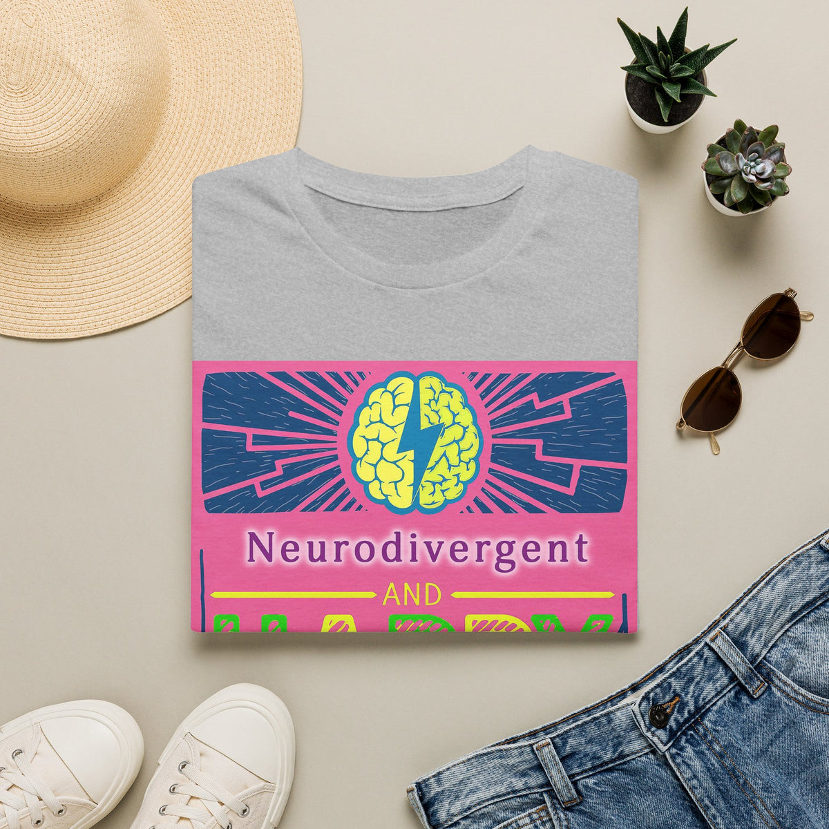 Neurodivergent and Happy T-Shirt — Bright Retro Pride Tee for Neurodiversity Awareness