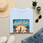Sand Life Vintage Beach T-Shirt — Retro Sunset Sandcastle Graphic