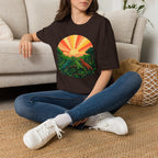 Sunrise Jungle T-Shirt — Tropical Iguana Sunset Graphic Tee