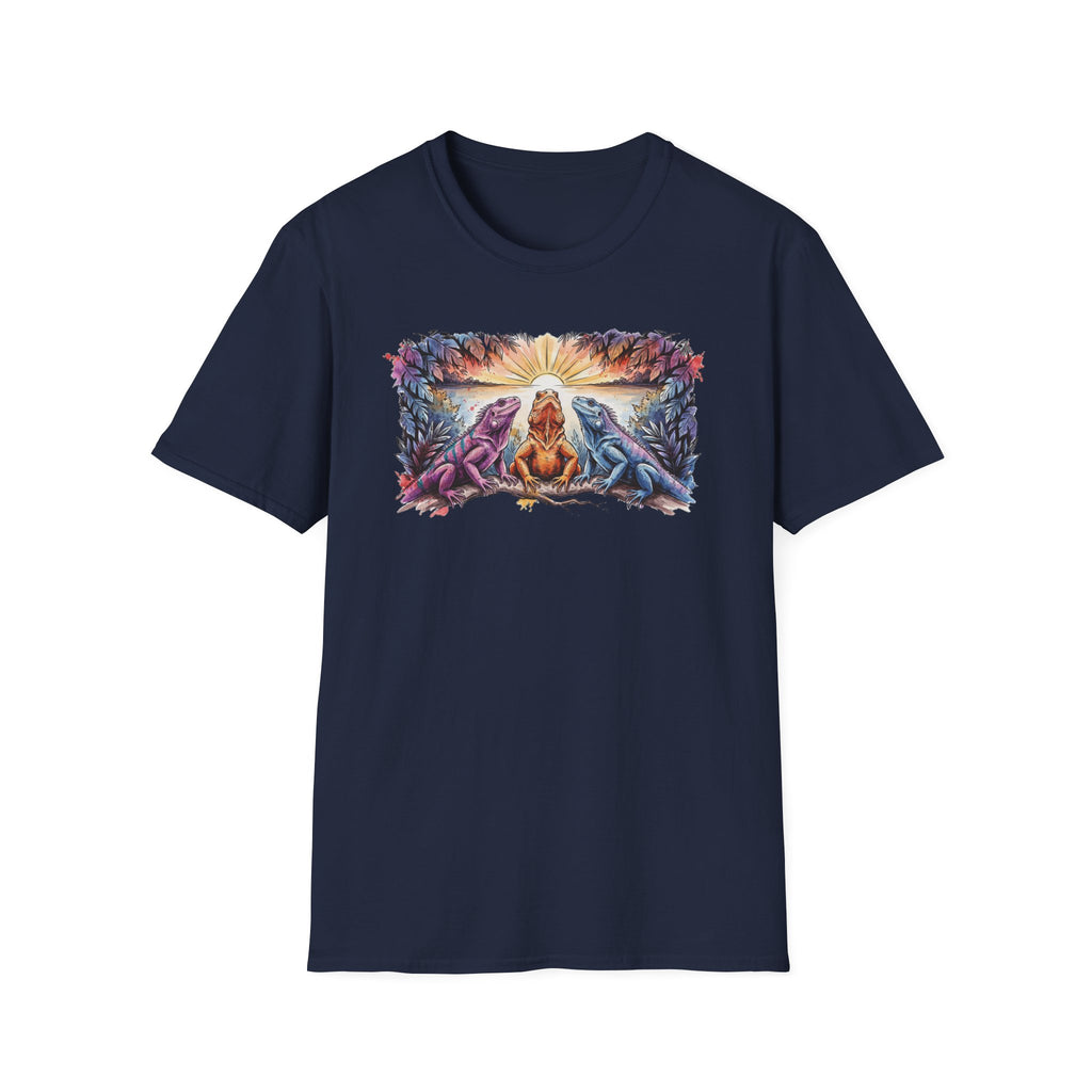 Tres iguanas T-Shirt — Sunrise Tribal Animal Harmony Tee