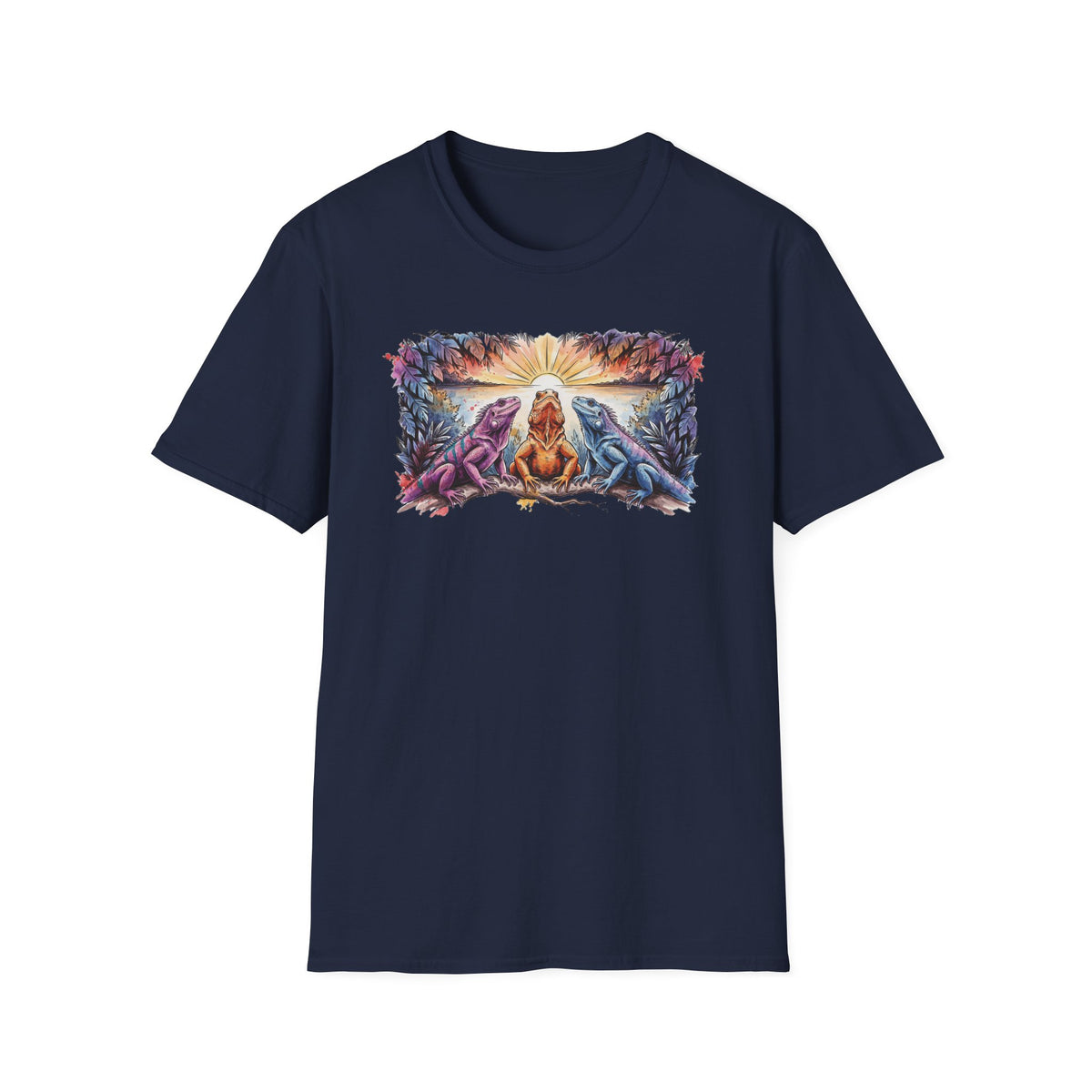 Tres iguanas T-Shirt — Sunrise Tribal Animal Harmony Tee