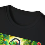 Autism Awareness T-Shirt — 'I Love Music, I Hear Headphones' Floral Design