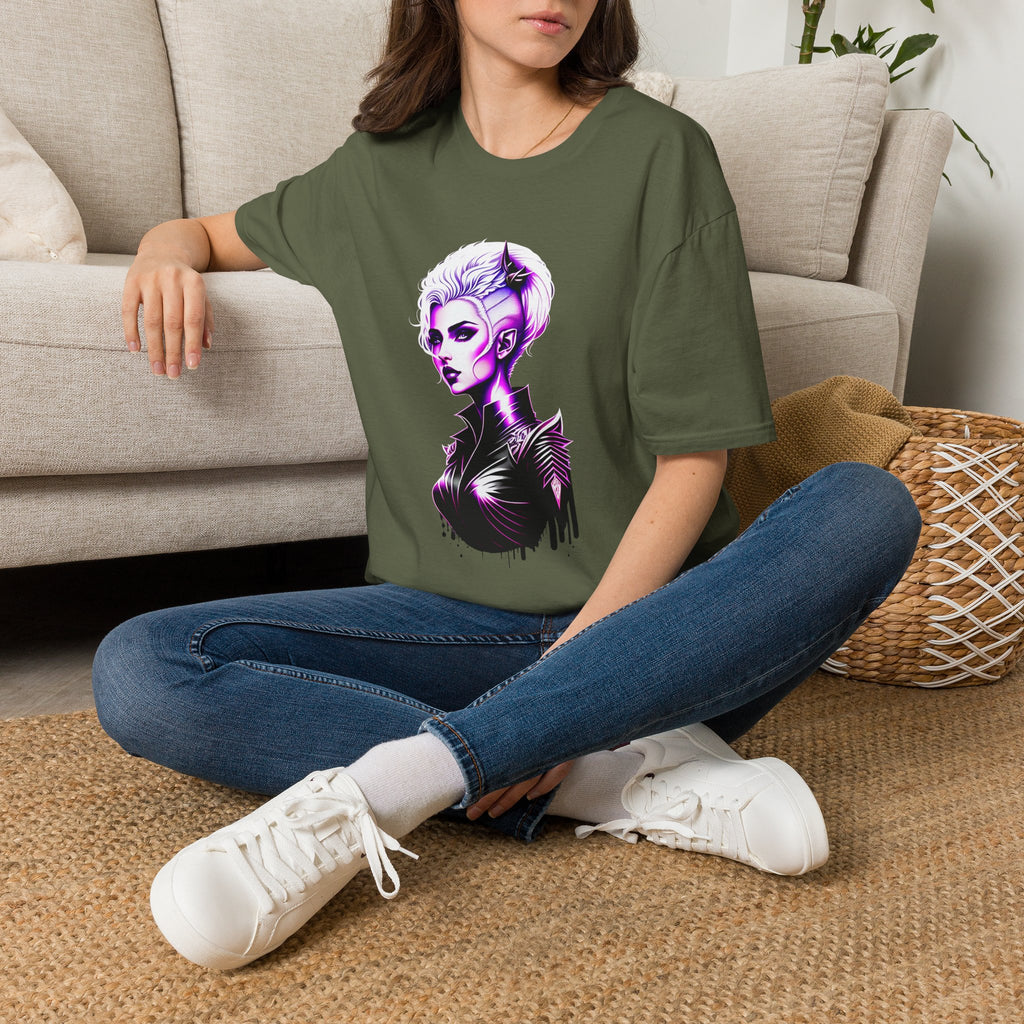 Violet Elven Woman Portrait T-Shirt