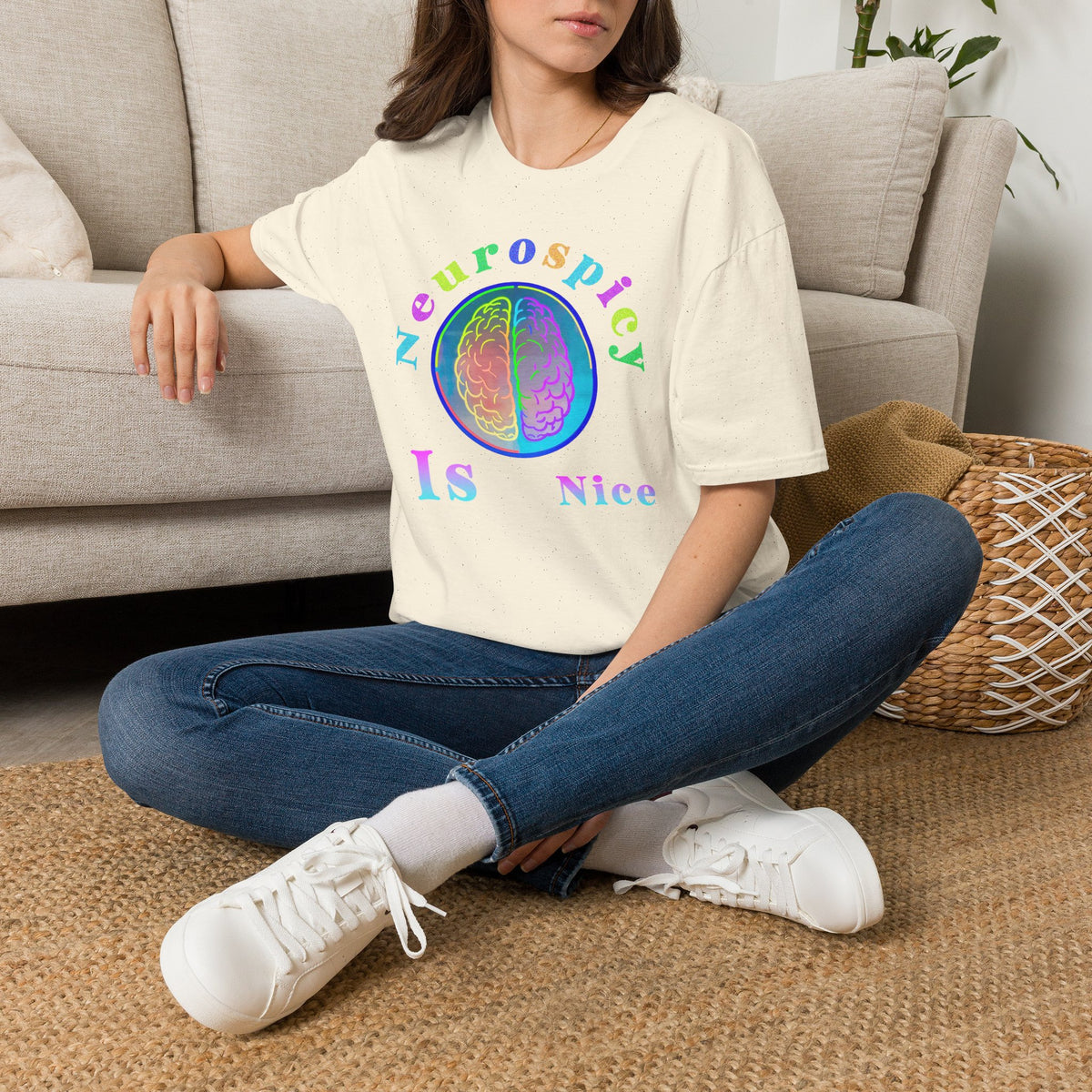 Neurospicy Rainbow Brain T‑Shirt — Colorful Science Apparel