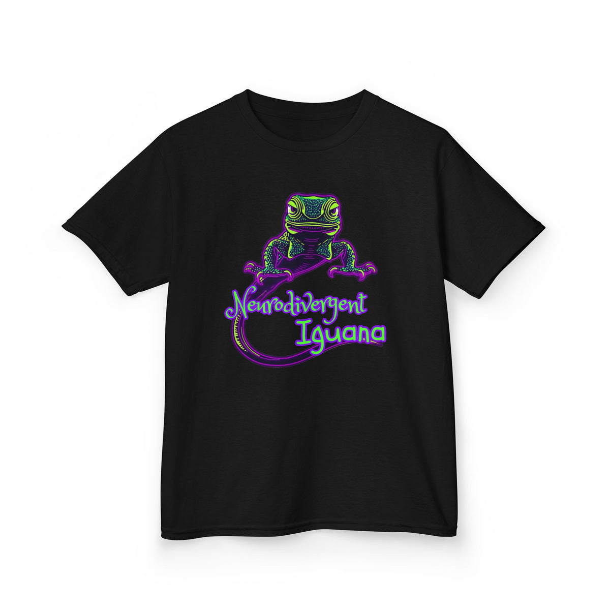 Kids Tee — Neon Chubby Iguana Graphic