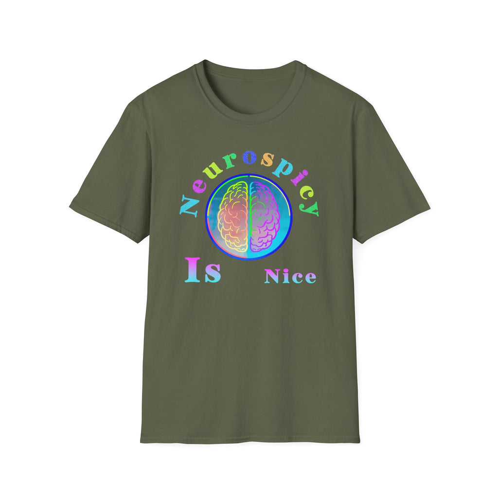 Neurospicy Rainbow Brain T‑Shirt — Colorful Science Apparel