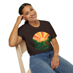 Sunrise Jungle T-Shirt — Tropical Iguana Sunset Graphic Tee