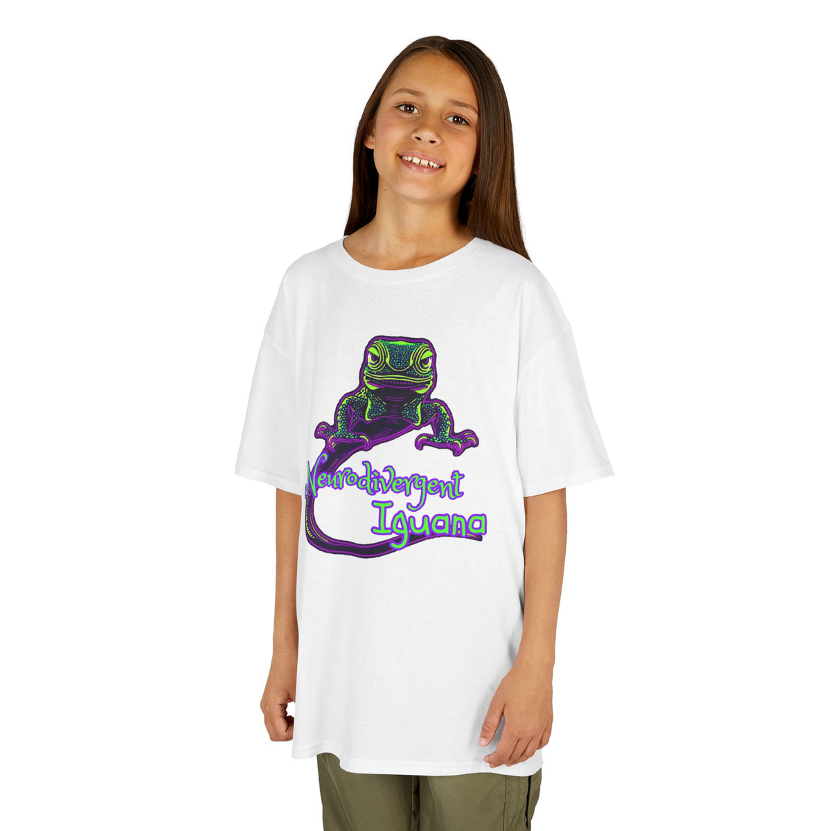 Kids Tee — Neon Chubby Iguana Graphic
