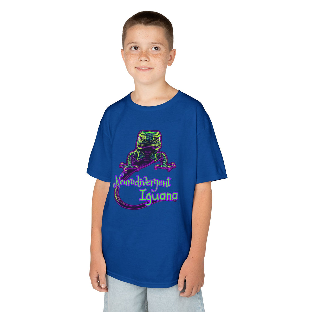 Kids Tee — Neon Chubby Iguana Graphic