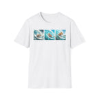 Surfing Bear T-Shirt — Vintage Triptych Wave Art Tee