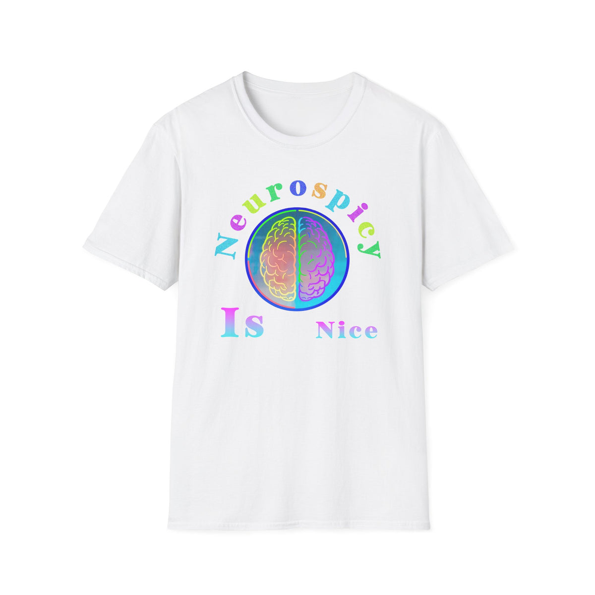 Neurospicy Rainbow Brain T‑Shirt — Colorful Science Apparel