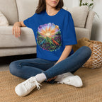Sunrise Iguanas T-Shirt — Colorful Mountain Sunrise with Forest Trail