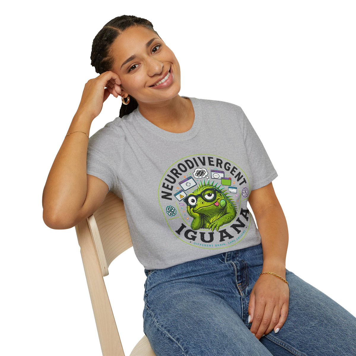 Neurodivergent Iguana T-Shirt — Cute Pride Neurodiversity Tee