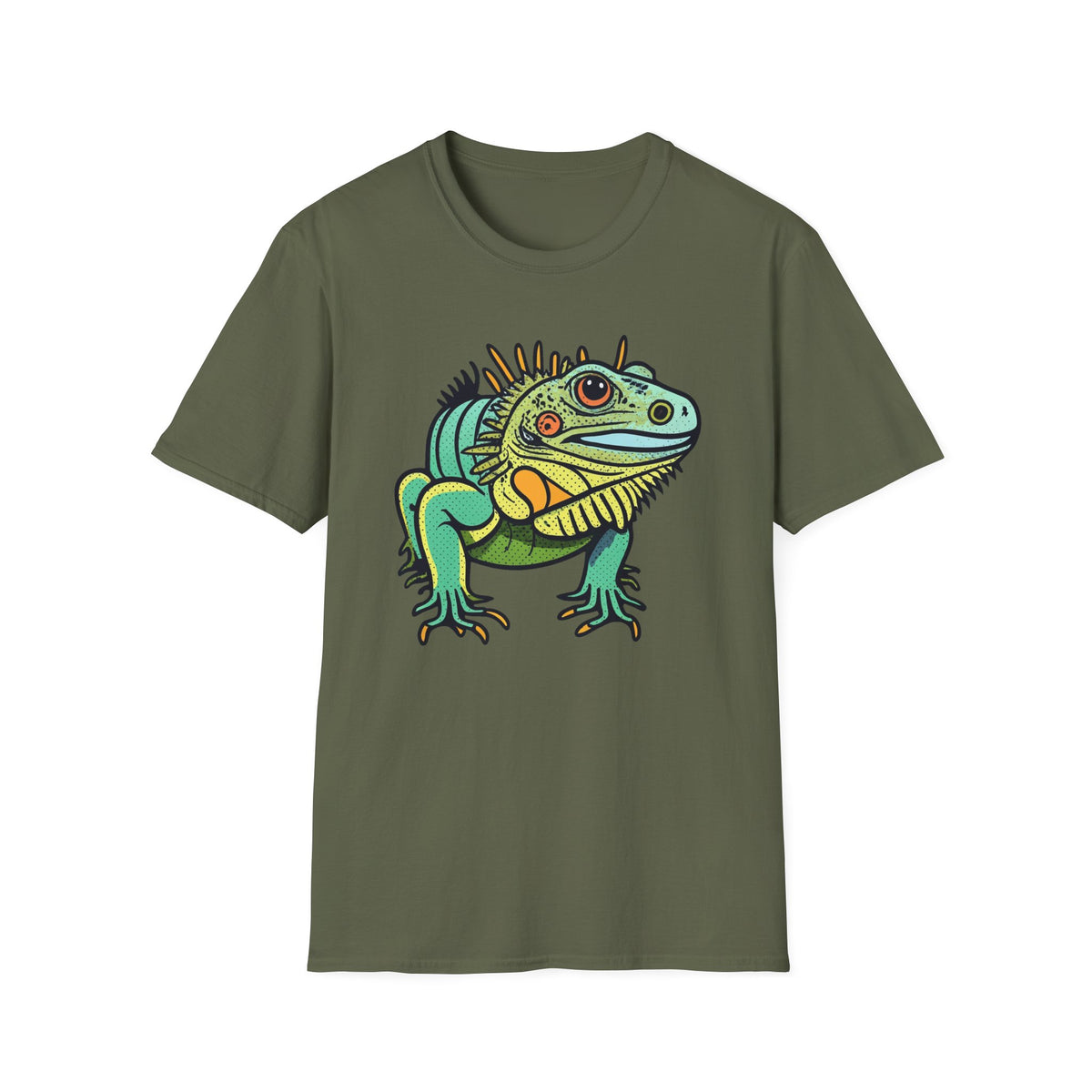 Iguana Graphic T-Shirt — Colorful Tropical Reptile Tee