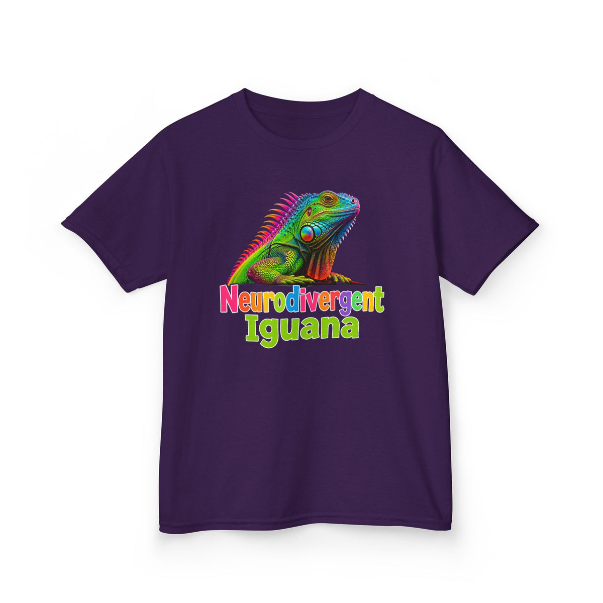 Kids T‑Shirt — Colorful "Neurodivergent Iguana" Graphic Tee