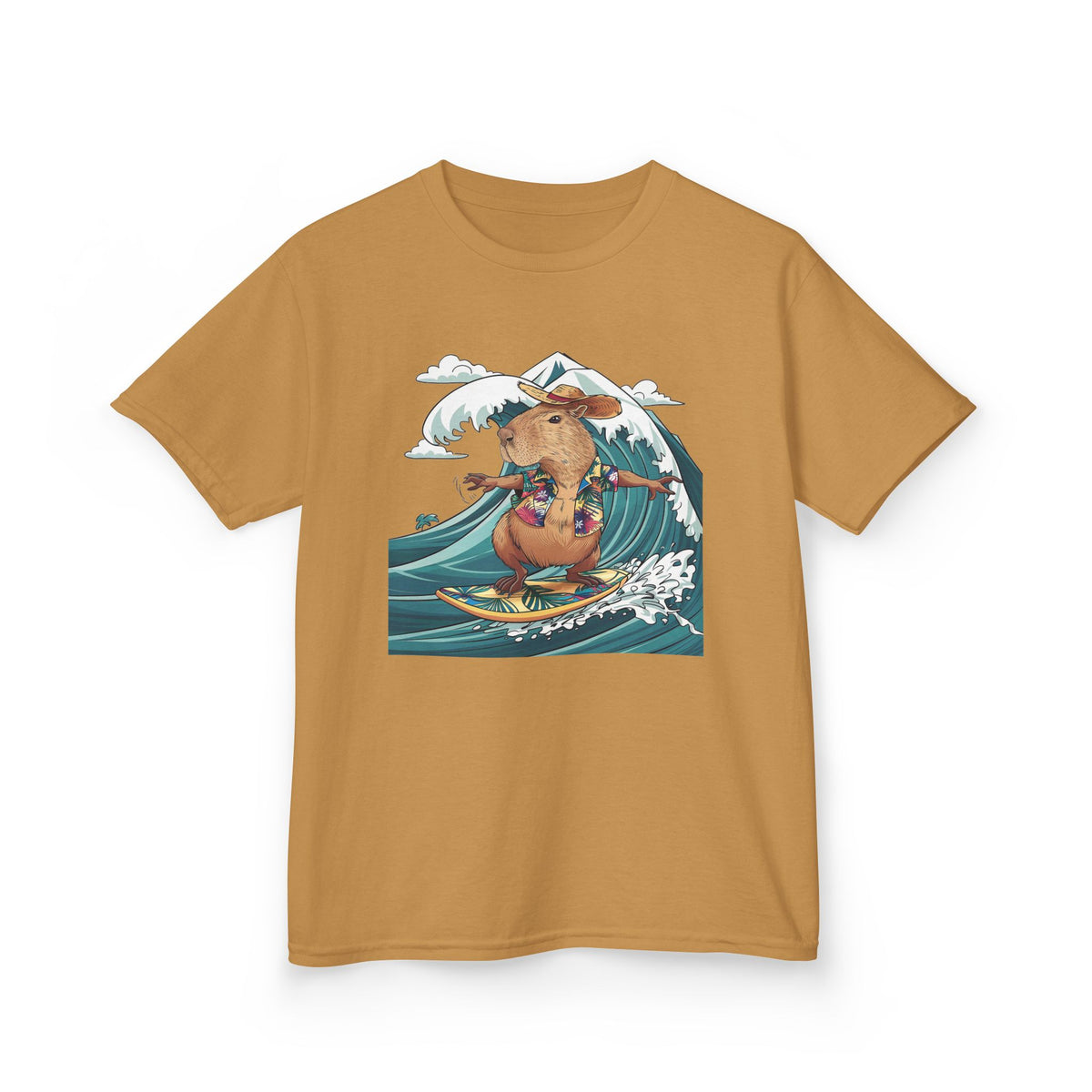 Kids Surfing Bear Graphic Tee — Cute Adventure Whale-Wave Design