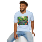 Autism Awareness T-Shirt — 'I Love Music, I Hear Headphones' Floral Design