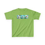 Kids Surfing Waves Tee — Triple Wave Surfboard Graphic Kids T‑Shirt