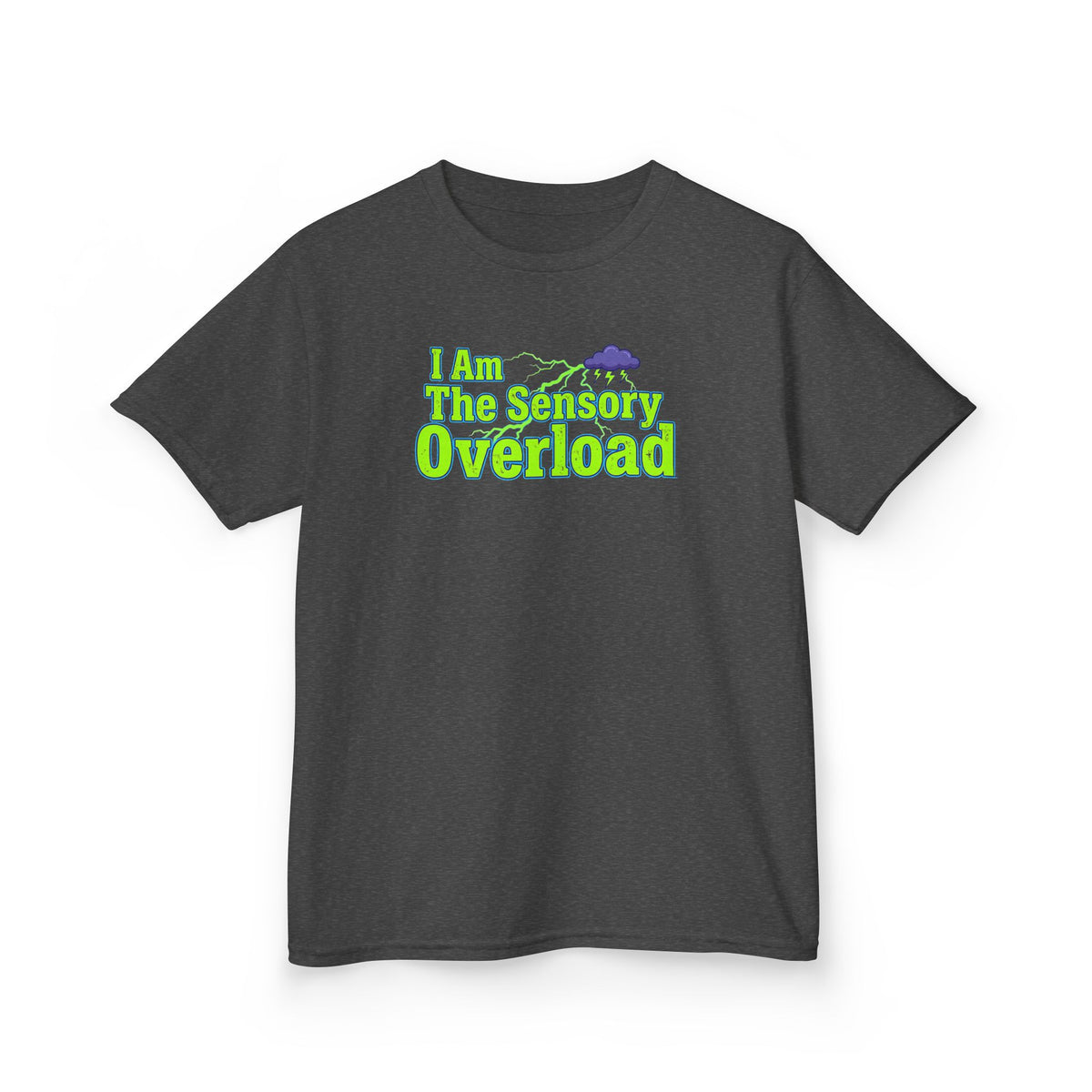 Kids T-Shirt — "I Am The Sensory Overload" Neon Graphic