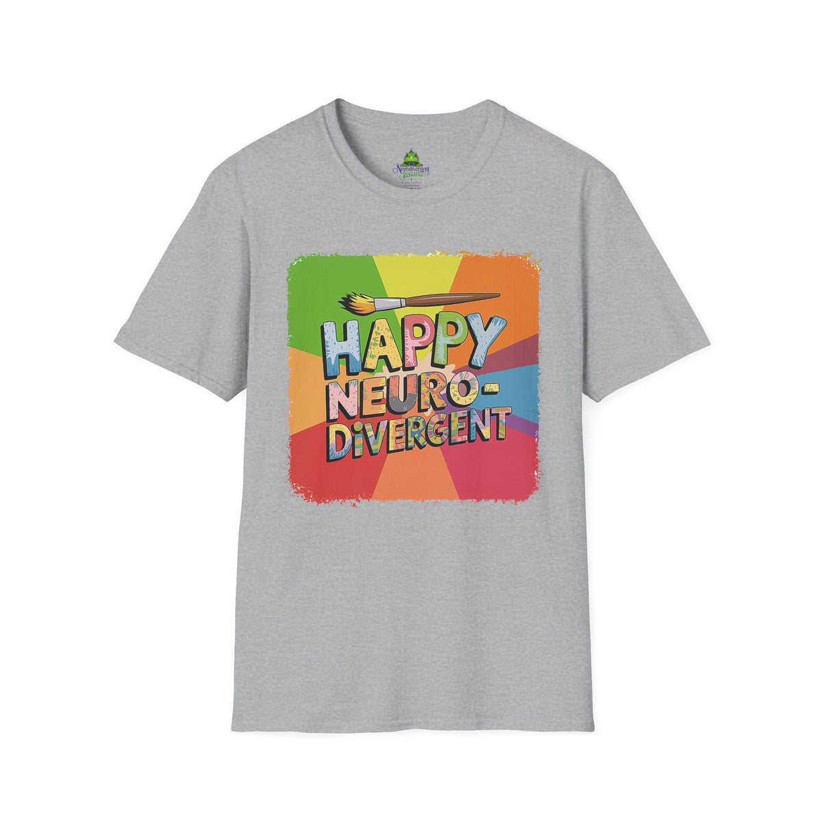 Happy Neurodivergent T-Shirt — Colorful Pride Art Tee