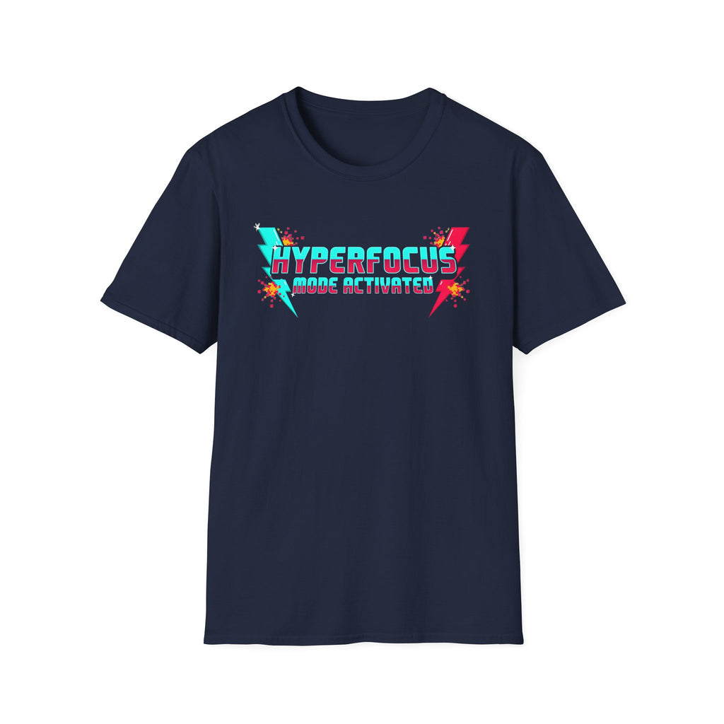 Hyperfocus Mode Activated T-Shirt — Retro Lightning Gamer Focus Tee
