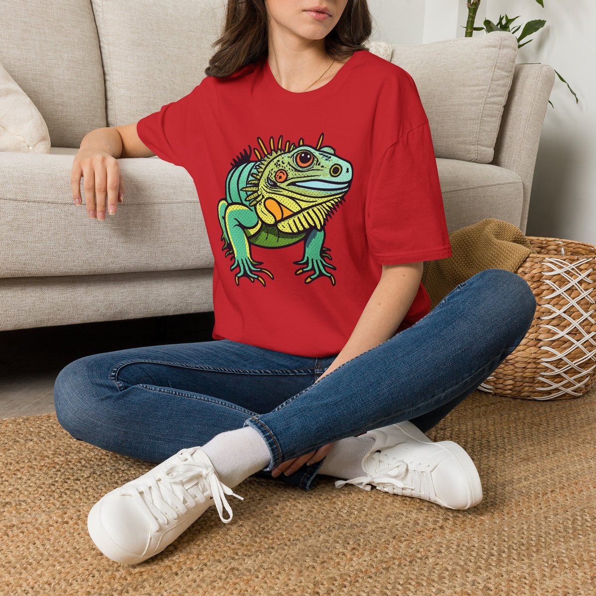 Iguana Graphic T-Shirt — Colorful Tropical Reptile Tee