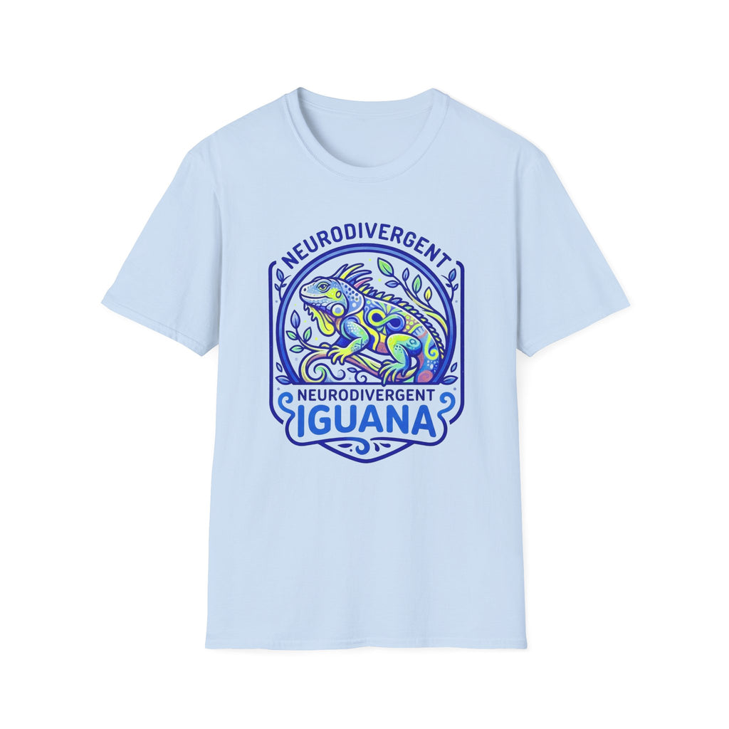 Neurodivergent Iguana T-Shirt — Colorful Pride Design for Neurodiversity Awareness