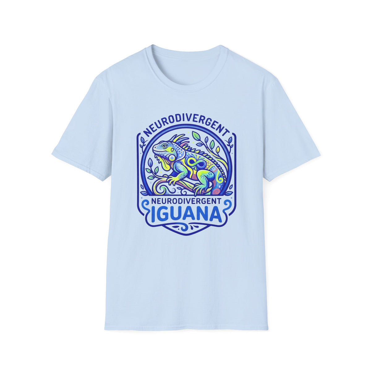 Neurodivergent Iguana T-Shirt — Colorful Pride Design for Neurodiversity Awareness
