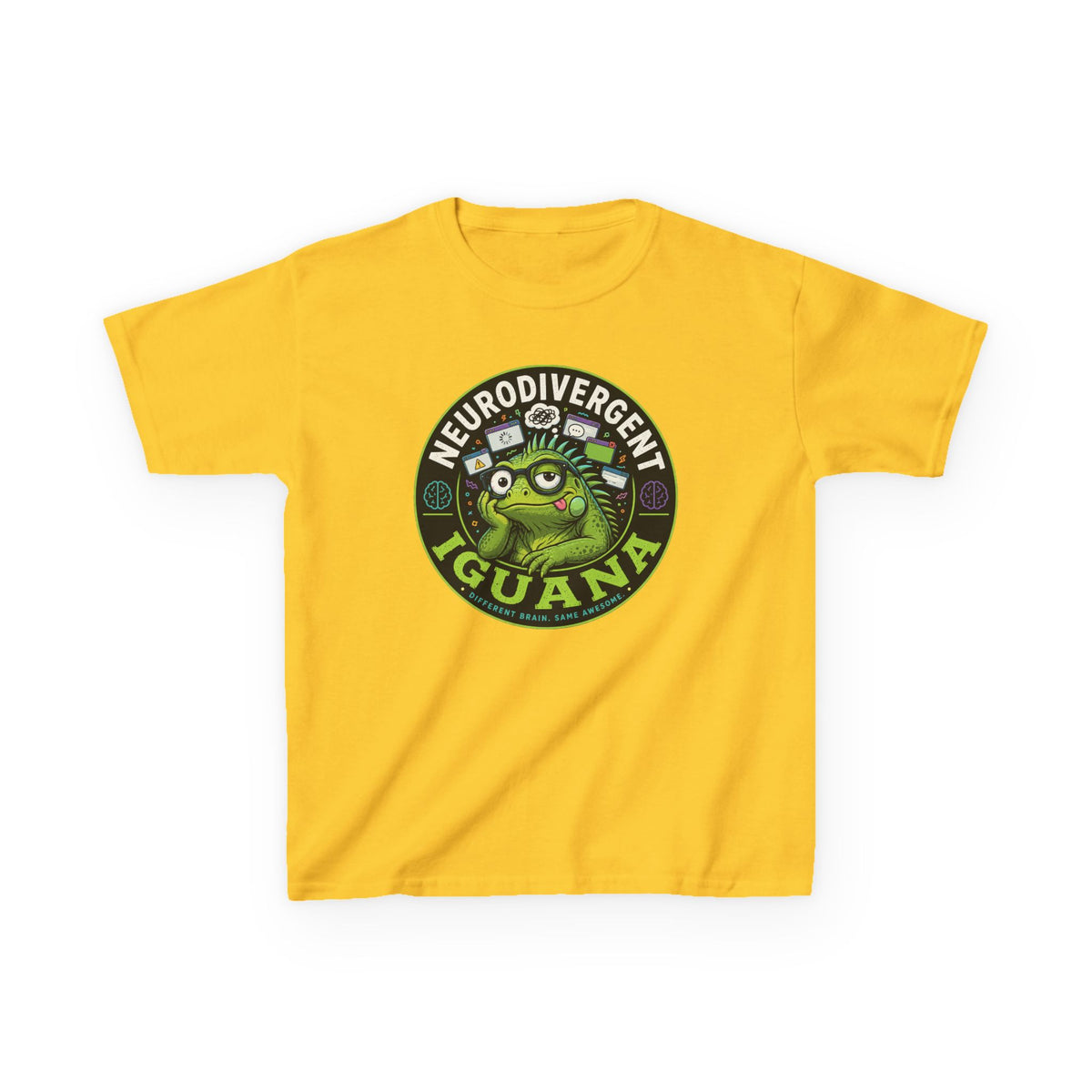 Kids T‑Shirt — "Neurodivergent Iguana" Graphic Tee