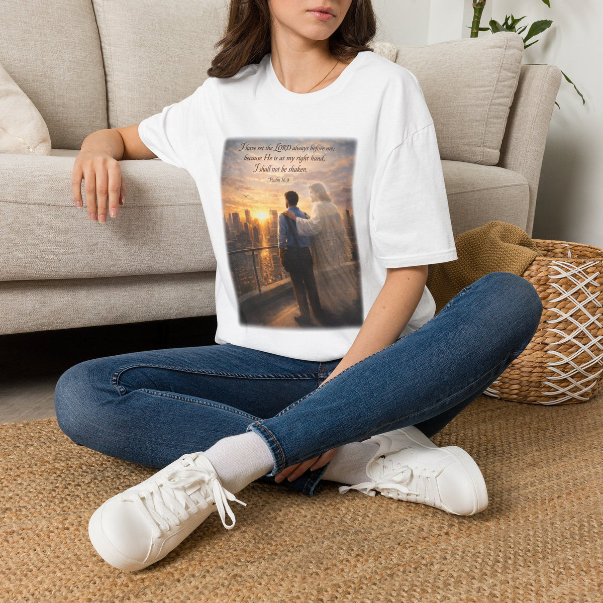 Christian Faith T-Shirt — Psalm 16:8 "I Have Set the LORD Always Before Me" Inspirational Tee