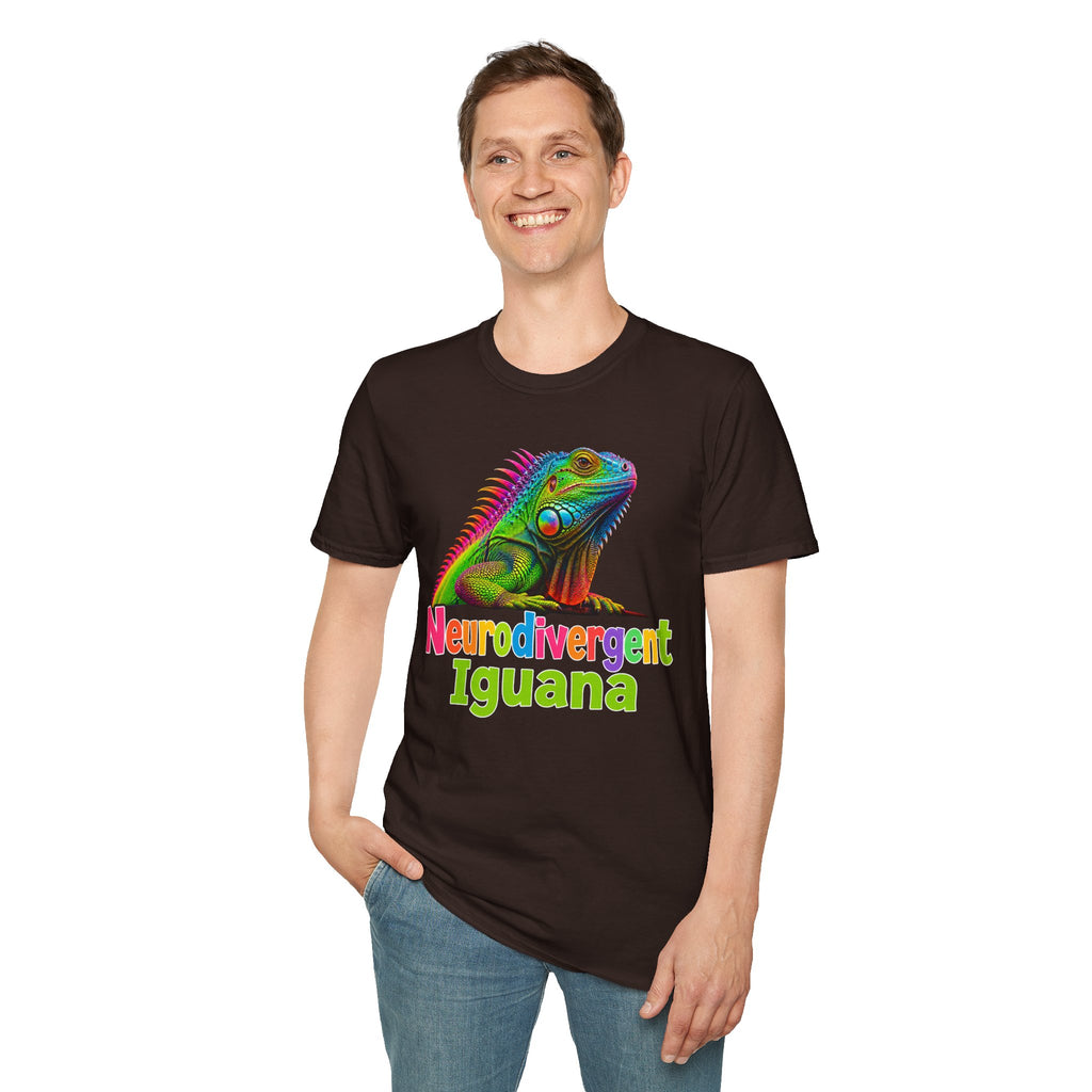 Neurodivergent Iguana T-Shirt — Colorful Pride Lizard Tee