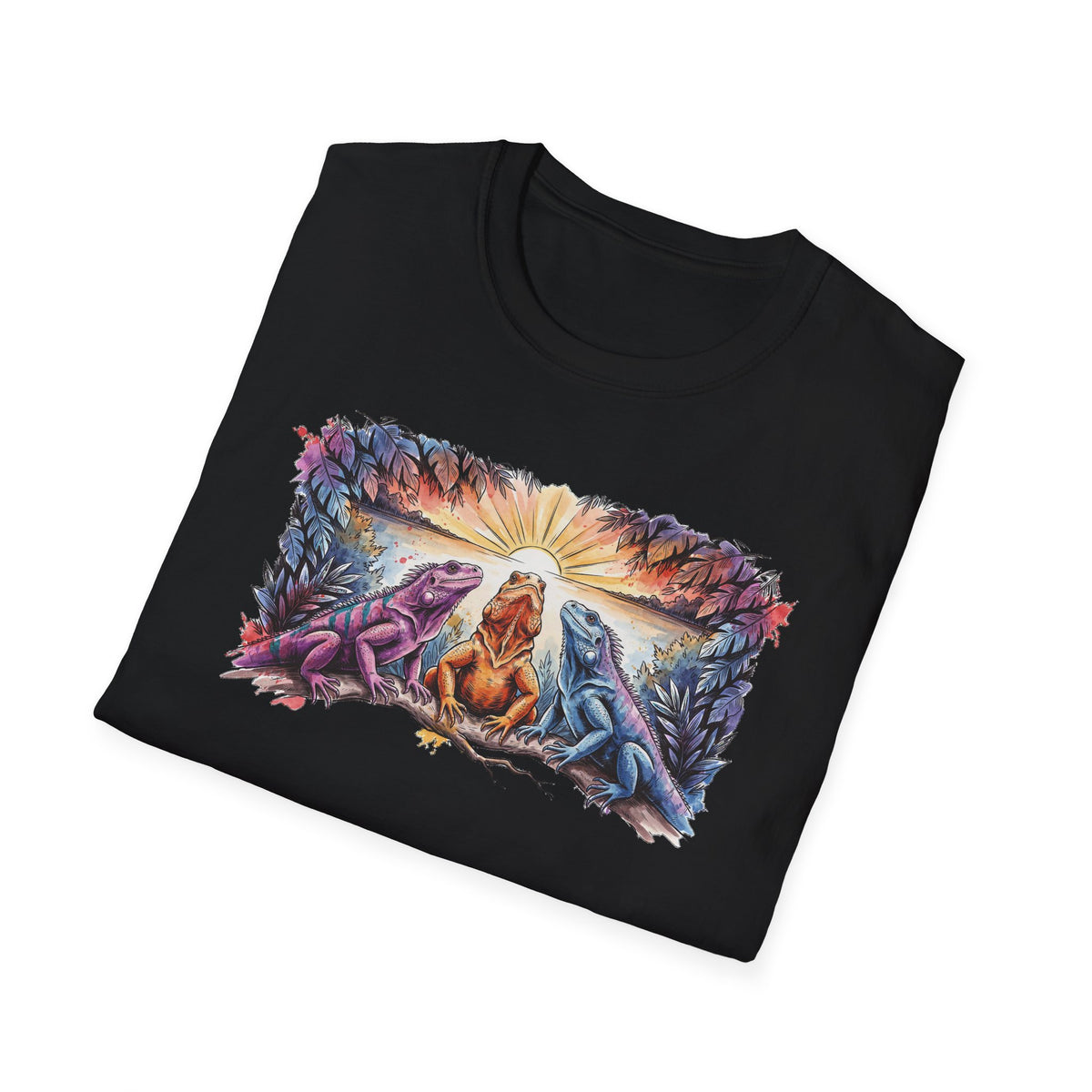 Tres iguanas T-Shirt — Sunrise Tribal Animal Harmony Tee