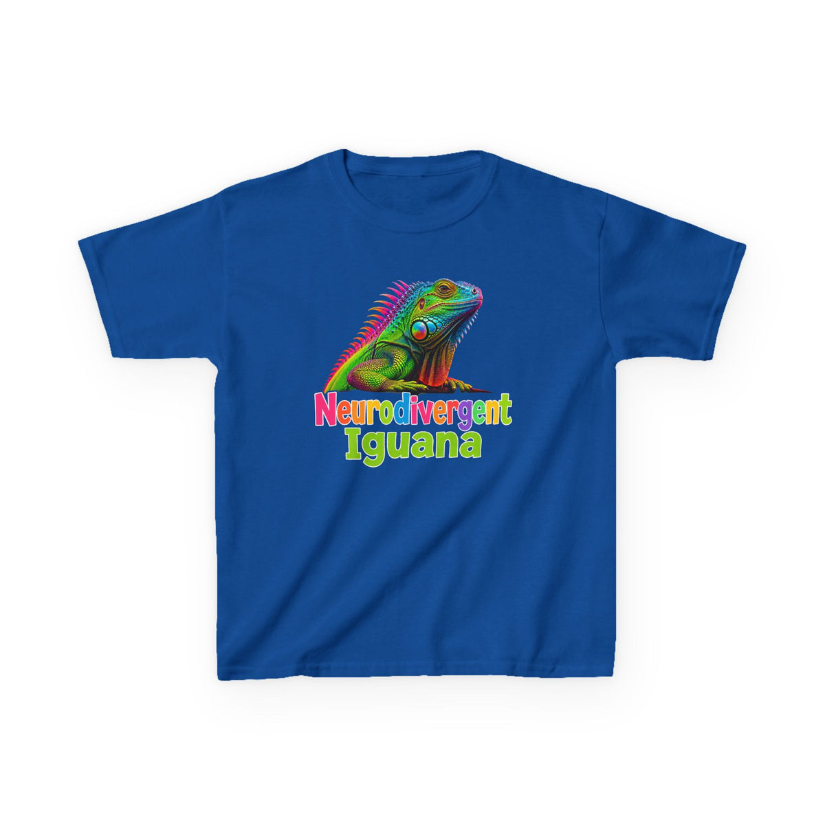 Kids T‑Shirt — Colorful "Neurodivergent Iguana" Graphic Tee