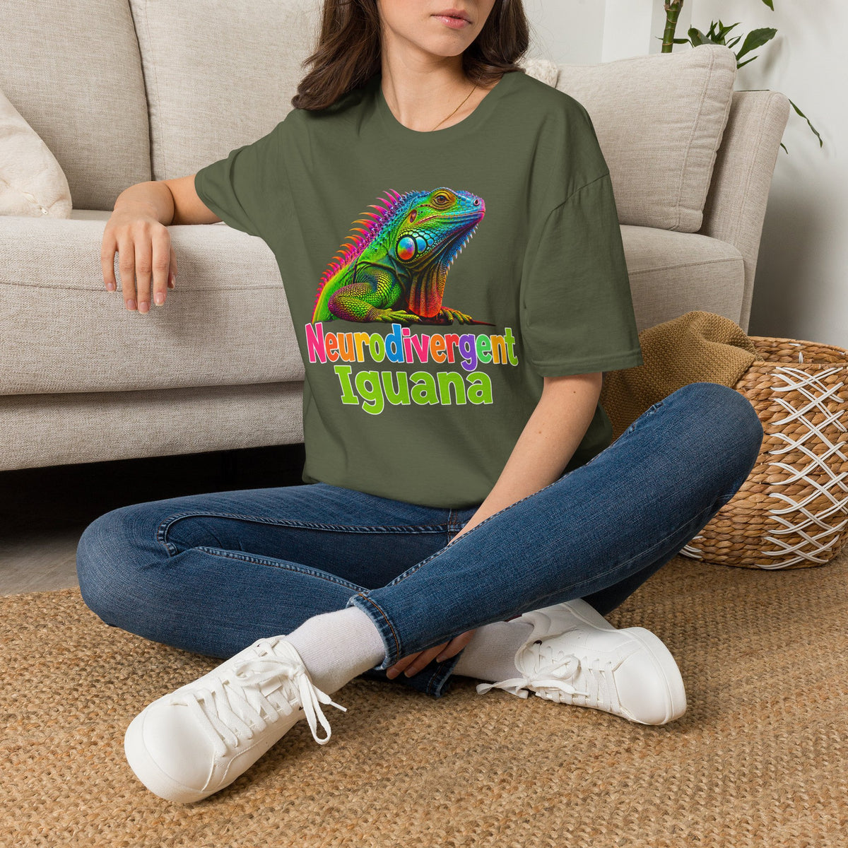 Neurodivergent Iguana T-Shirt — Colorful Pride Lizard Tee