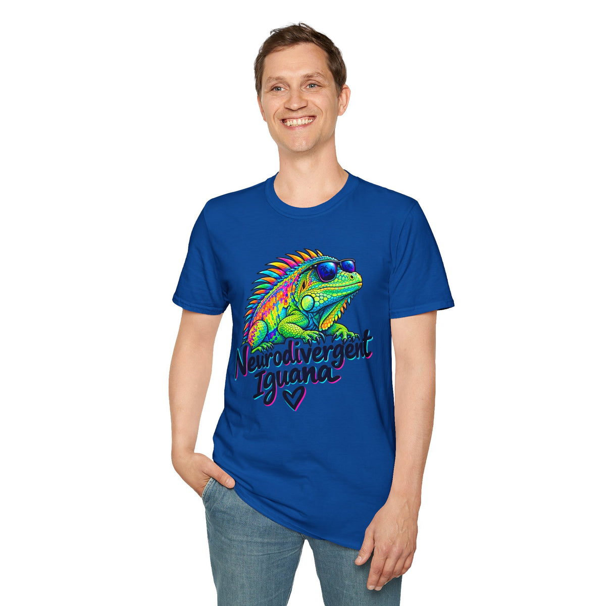 Neurodivergent Iguana T-Shirt – Colorful Pride Lizard Tee for Neurodiversity Awareness