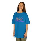 Kids Tee — Neon Green & Purple Iguana Graphic “Fluorescent Iguana”
