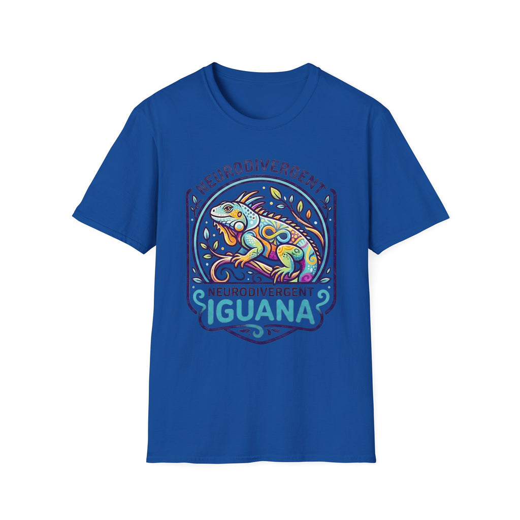 Neurodivergent Iguana T-Shirt — Colorful Pride Design for Neurodiversity Awareness