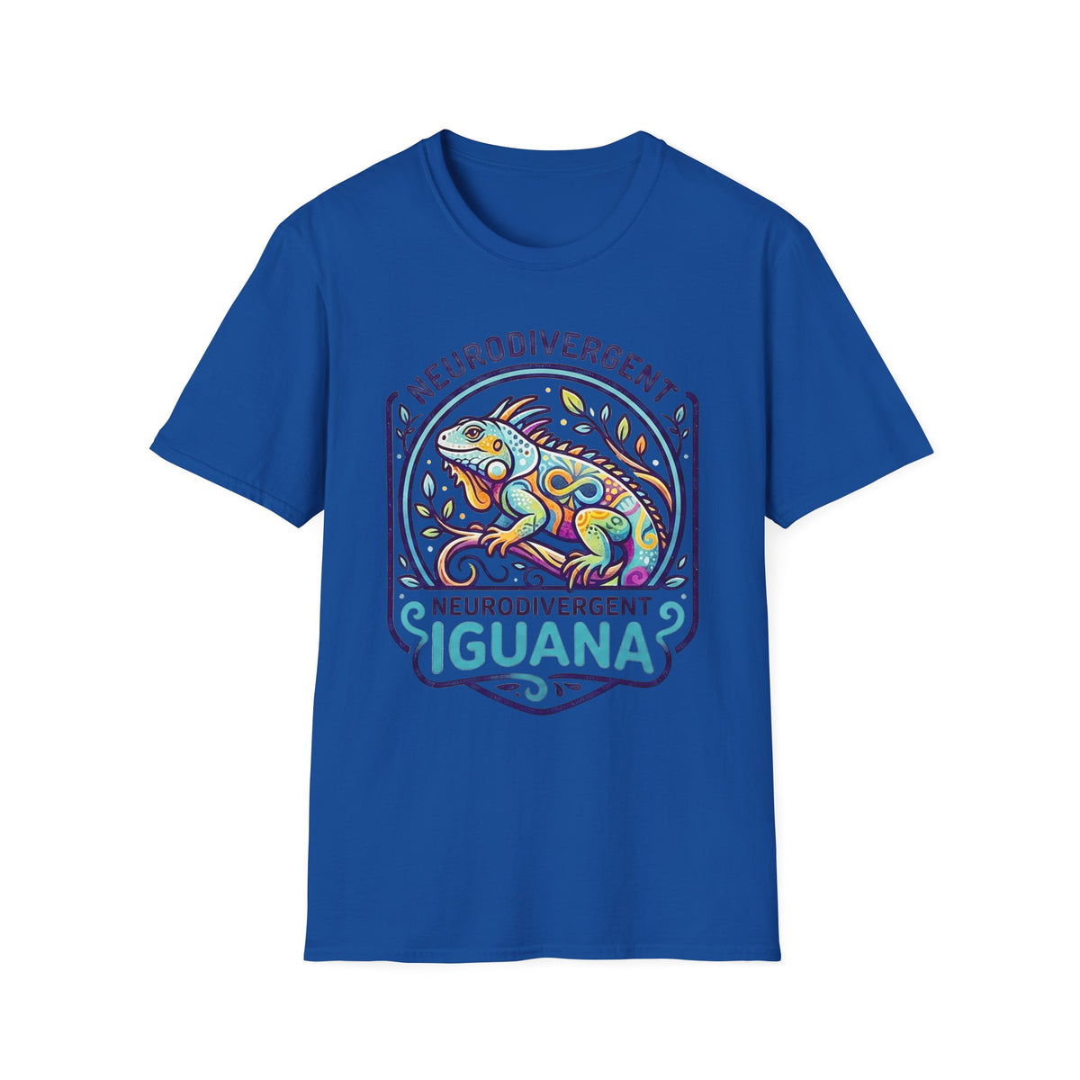 Neurodivergent Iguana T-Shirt — Colorful Pride Design for Neurodiversity Awareness