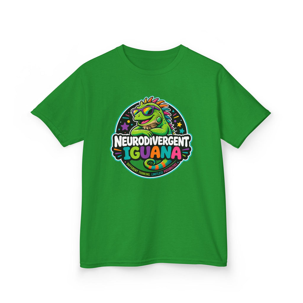 Kids T‑Shirt — "Neurodivergent Iguana" Colorful Pride Tee