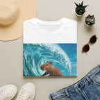 Surfing Capybara T-Shirt — Cute Animal Wave Graphic Tee