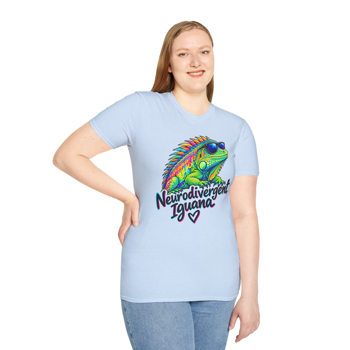Neurodivergent Iguana T-Shirt – Colorful Pride Lizard Tee for Neurodiversity Awareness