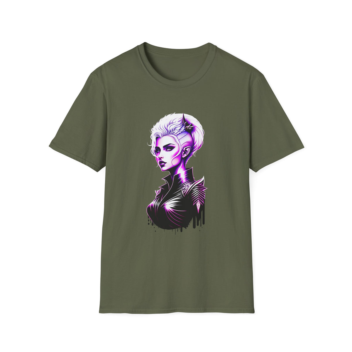 Violet Elven Woman Portrait T-Shirt